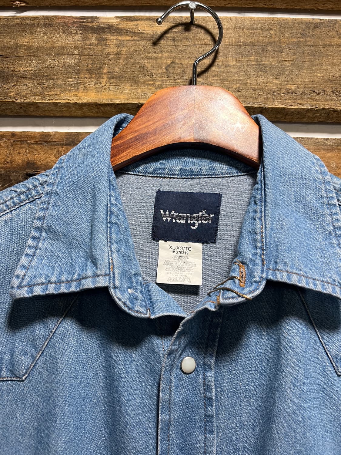 [XL]랭글러 USA 버튼다운 웨스턴 데님 셔츠 상품이미지2