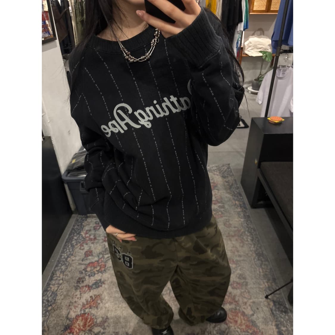 베이프 A BATHING APE Text Stripe Crewneck 상품이미지2