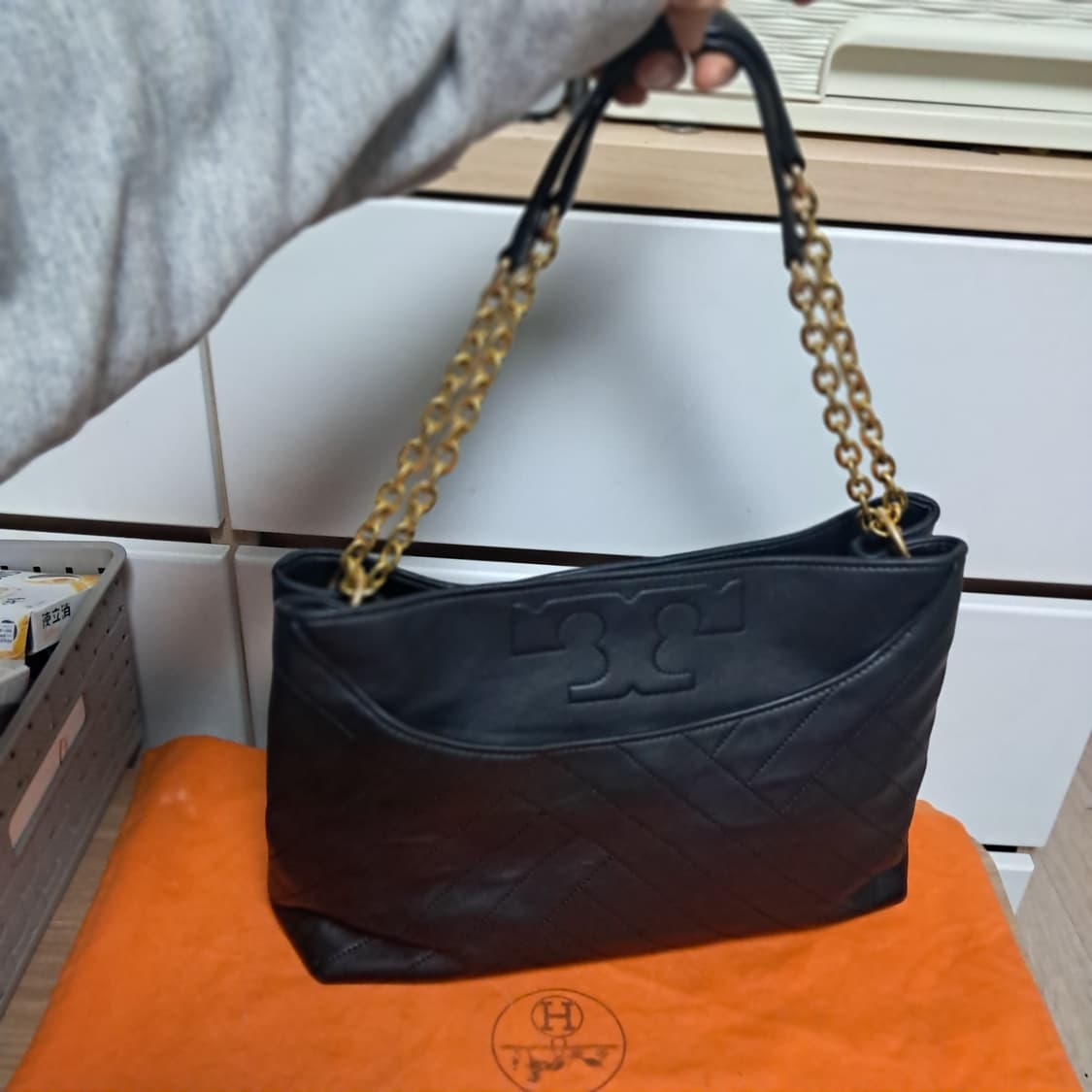 정품 토리버치 퀼팅 체인 숄더백 가방 블랙 상품이미지4