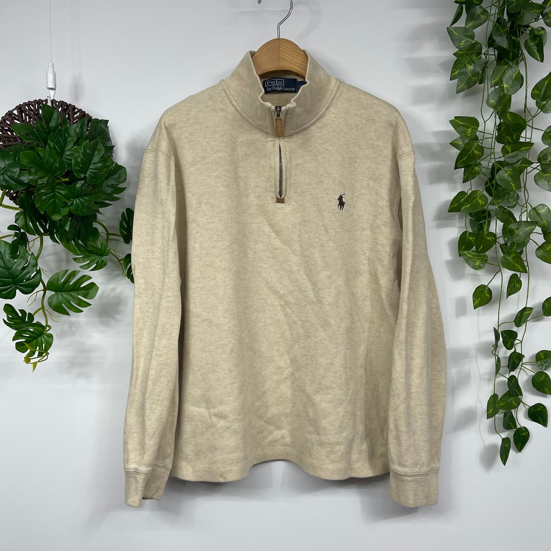 [폴로] 랄프로렌 하프집업 맨투맨 베이지 (XL) 상품이미지1