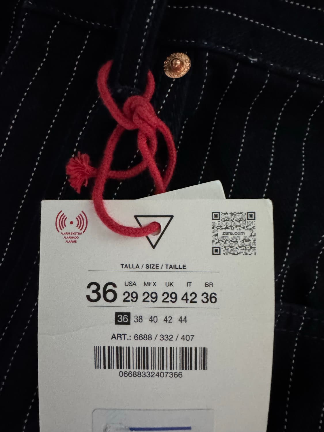 자라 챔피온 스트라이프 와이드 팬츠 36 새상품 판매합니다. 상품이미지4