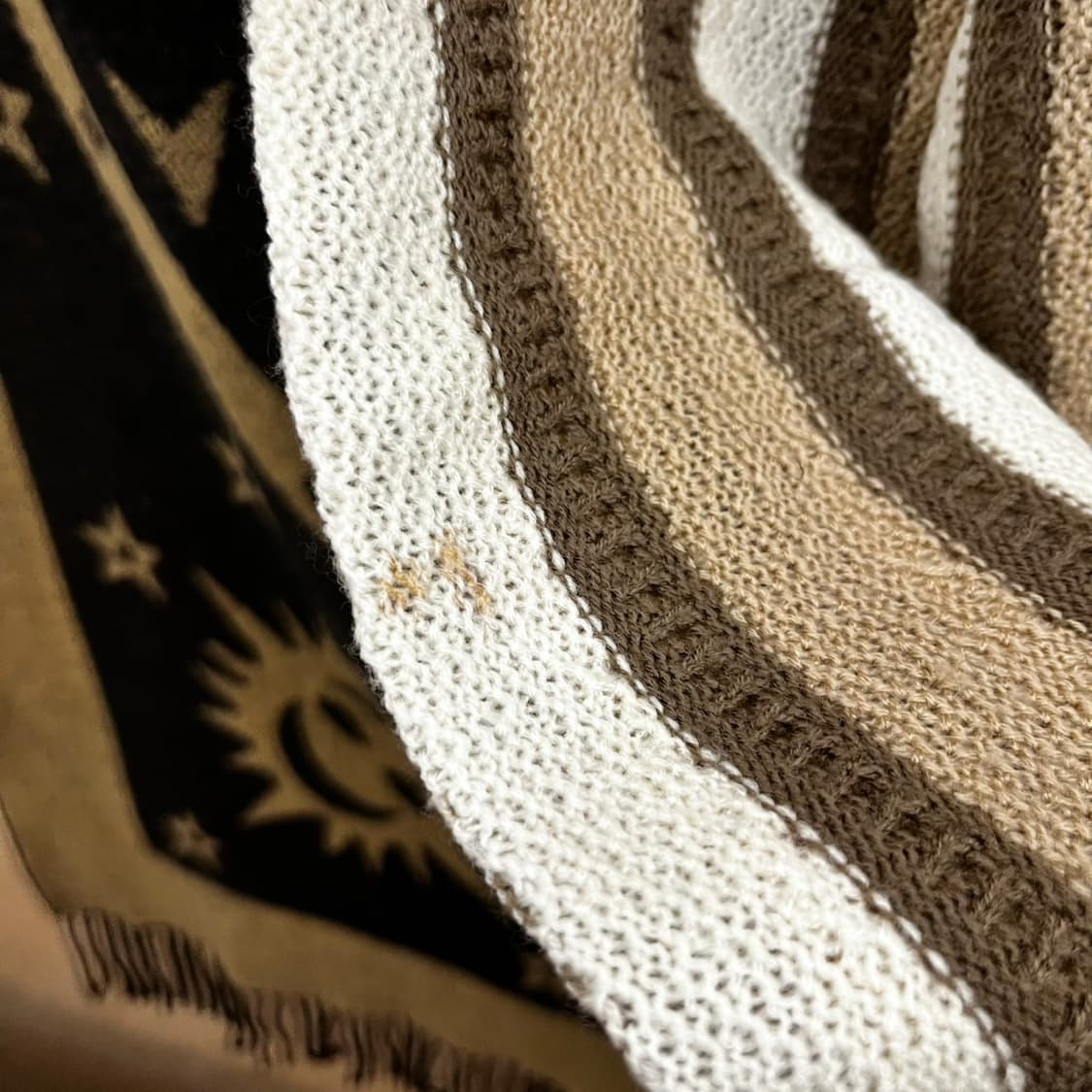 빈티지 코지 모리 스트라이프 패치워크 리본 니트 K0099 상품이미지6