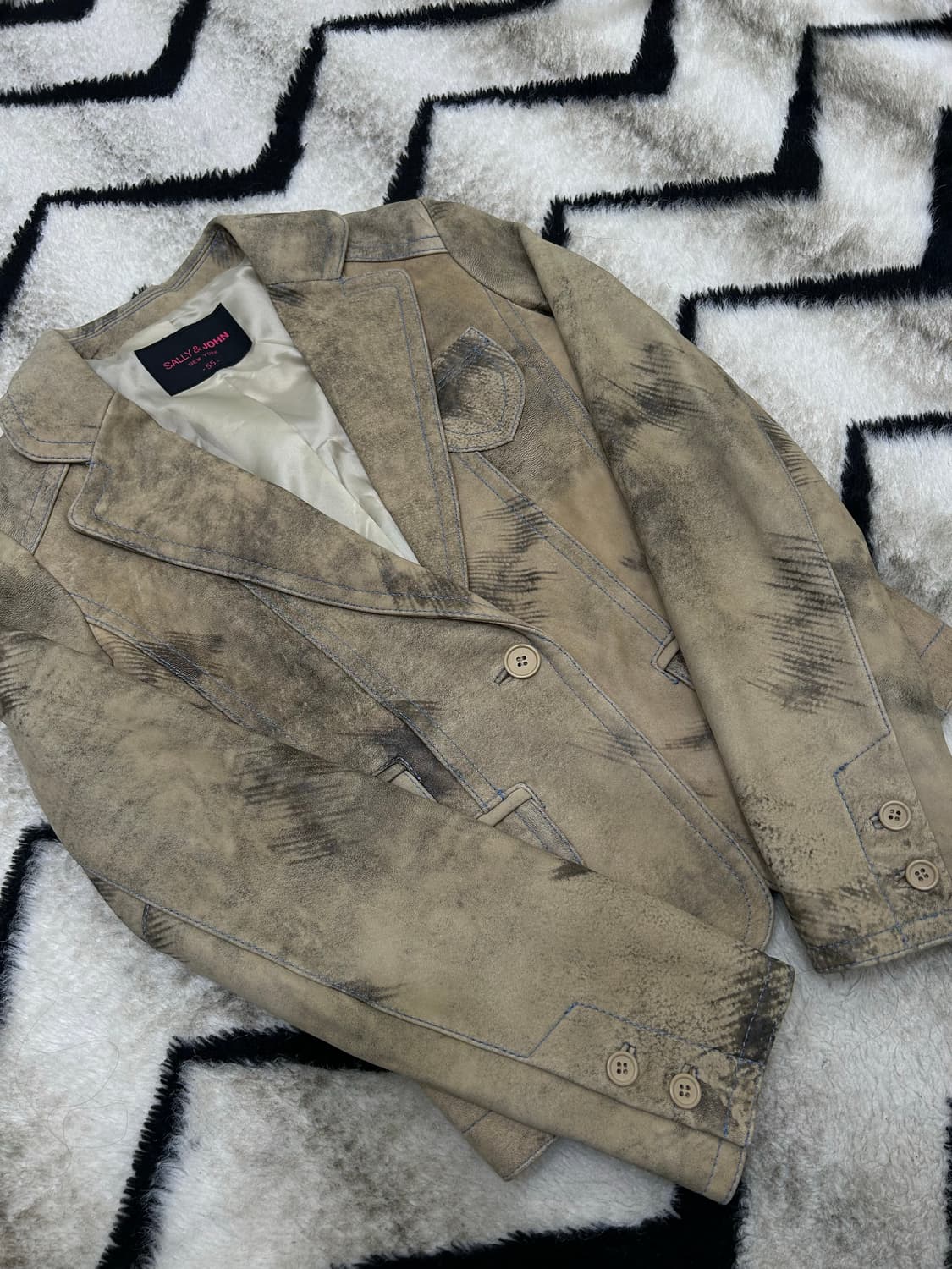 [55]Sally&John 양가죽 워싱 블레이저/베이지 상품이미지2