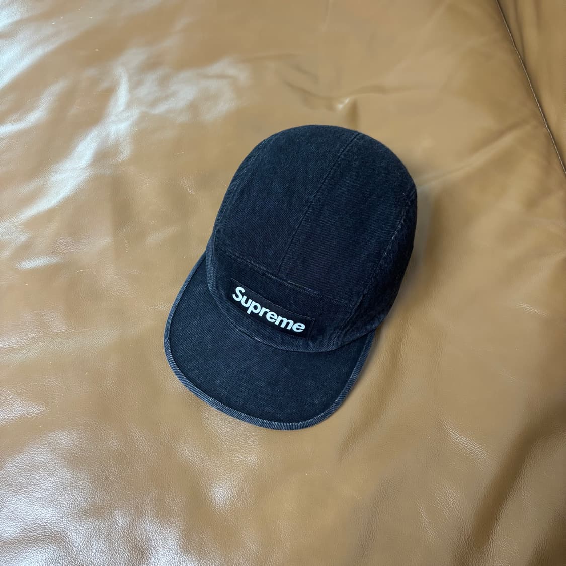 슈프림 캠프캡 모자 박스로고 데님 블랙 상품이미지5