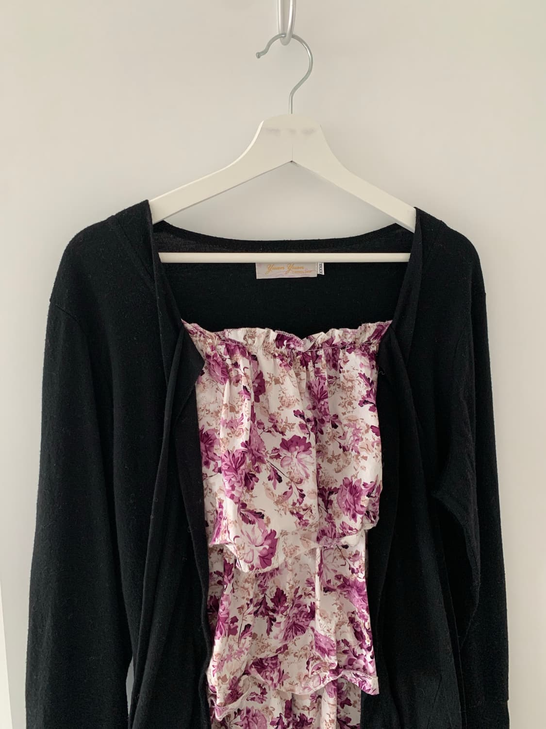 블랙 플라워 프릴 가디건 상품이미지2