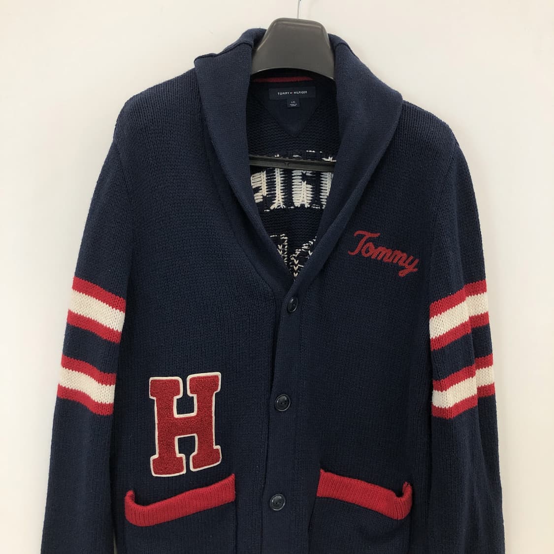타미힐피거 숄카라 니트가디건 L 상품이미지2