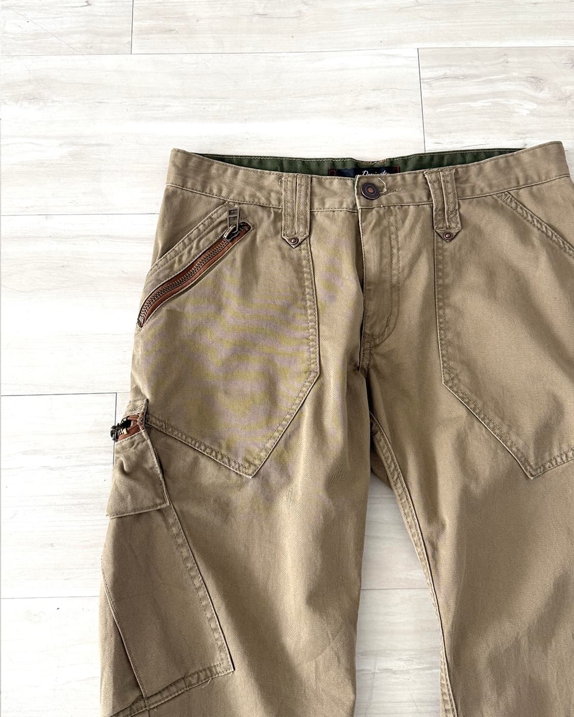 Y2k Beige Pocket Detail Capri Pants 상품이미지8