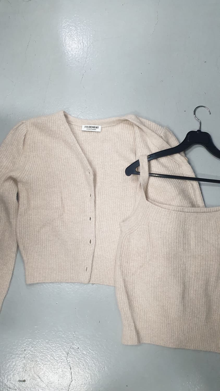 TTUDEMENT 니트 가디건 + 탑 세트 (FREE) 상품이미지1