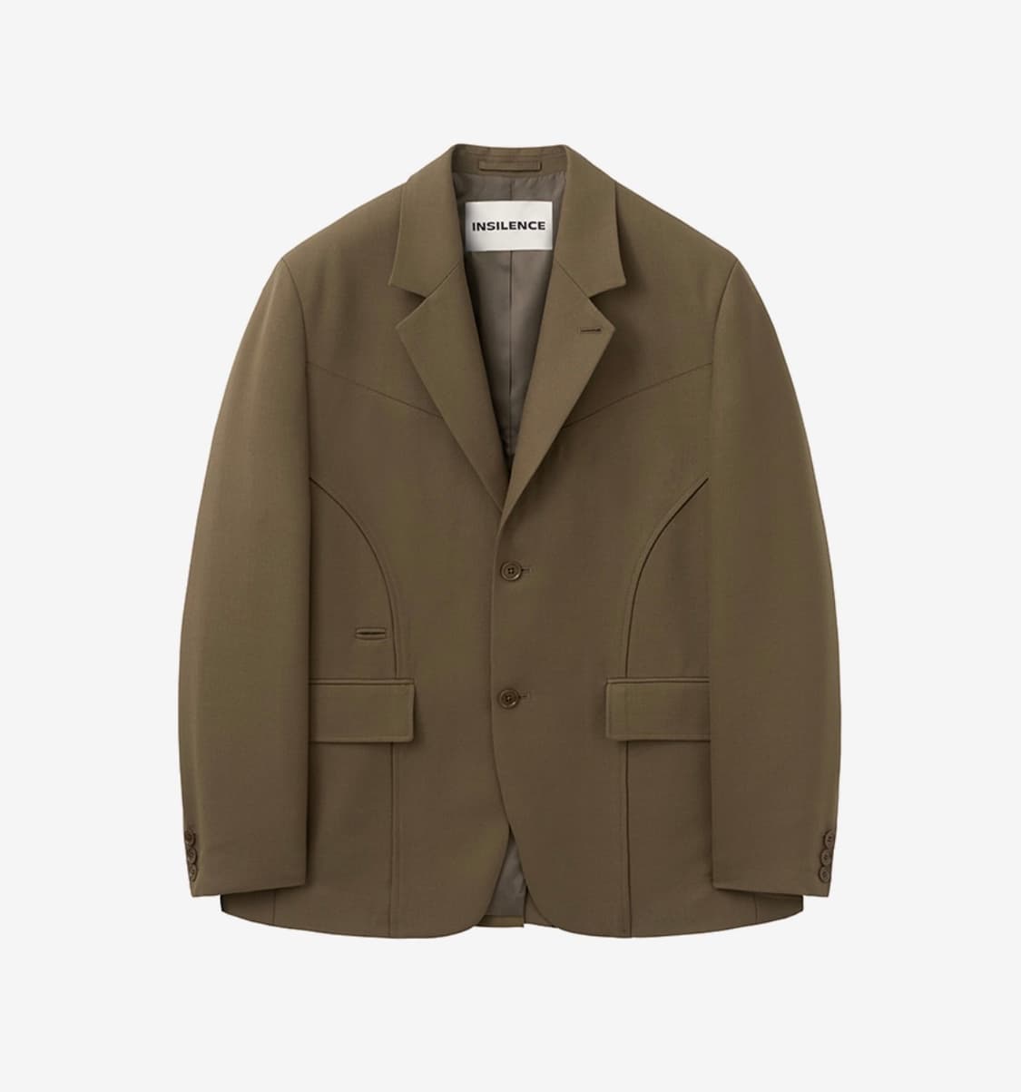 (L) 인사일런스 커브드 라인 울 블레이저 MOCHA 상품이미지1