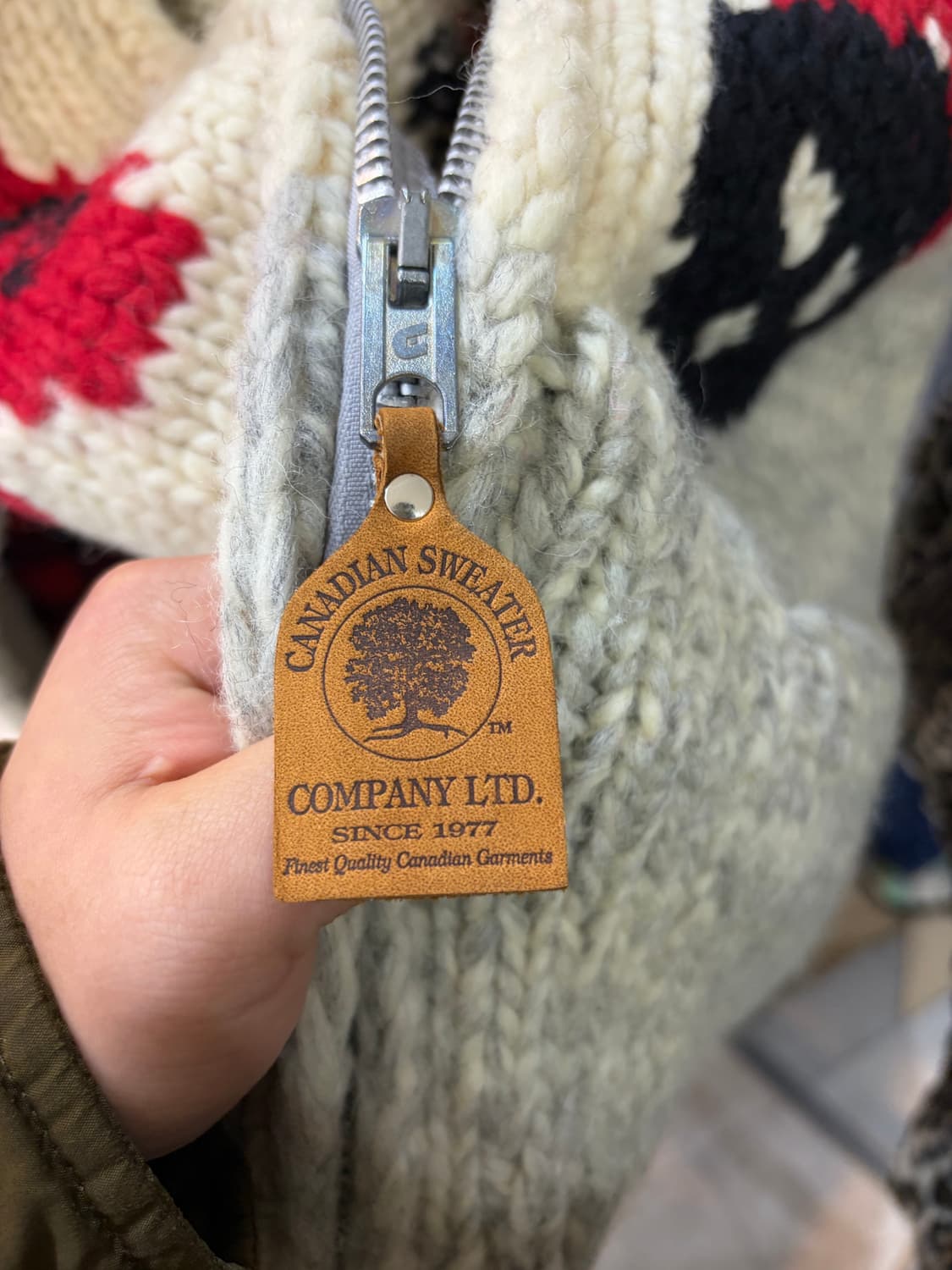 90s 캐나다 코위찬 볼링 니트 집업 상품이미지10