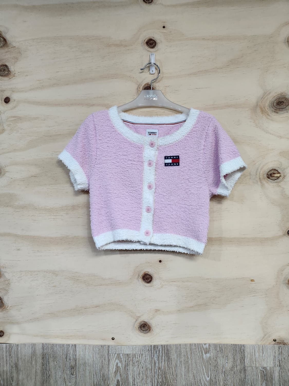 1164) 타미힐피거 진스 크롭 헤어리 가디건 상품이미지1