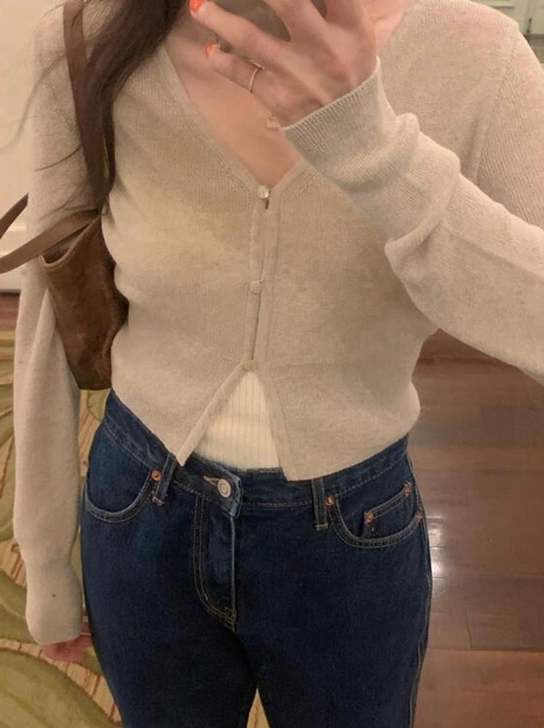 미뉴에트제작 린넨가디건 베이지 상품이미지3