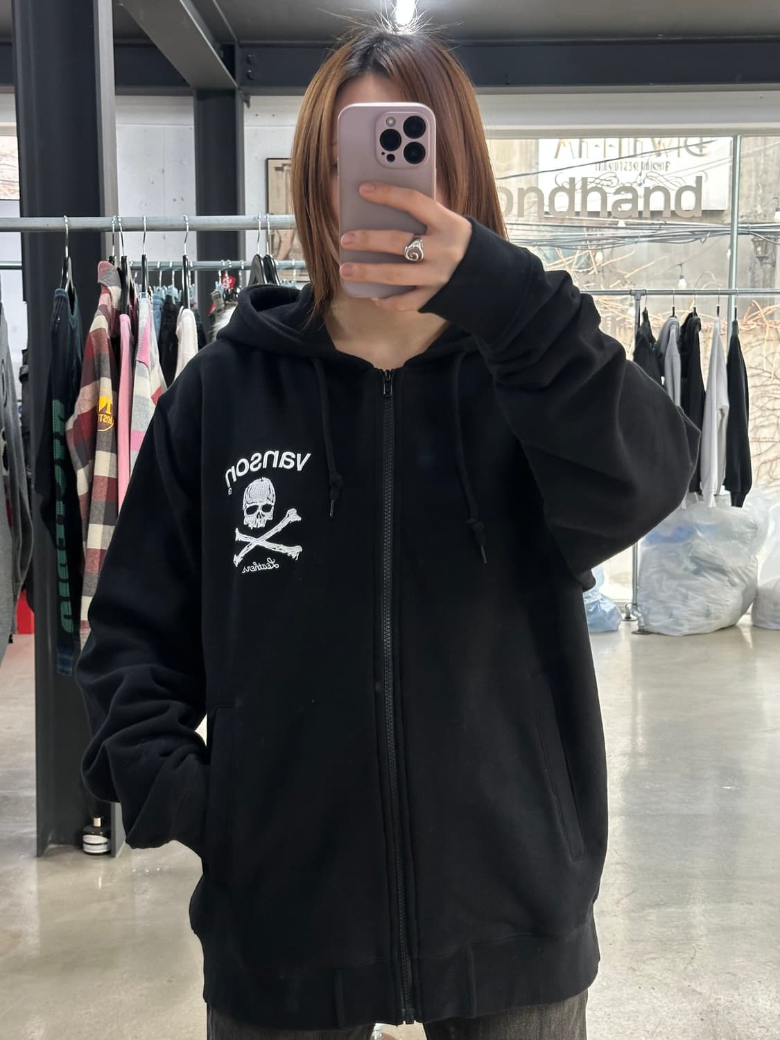 벤슨 스컬 본 빅로고 후드집업 데드스탁  상품이미지4