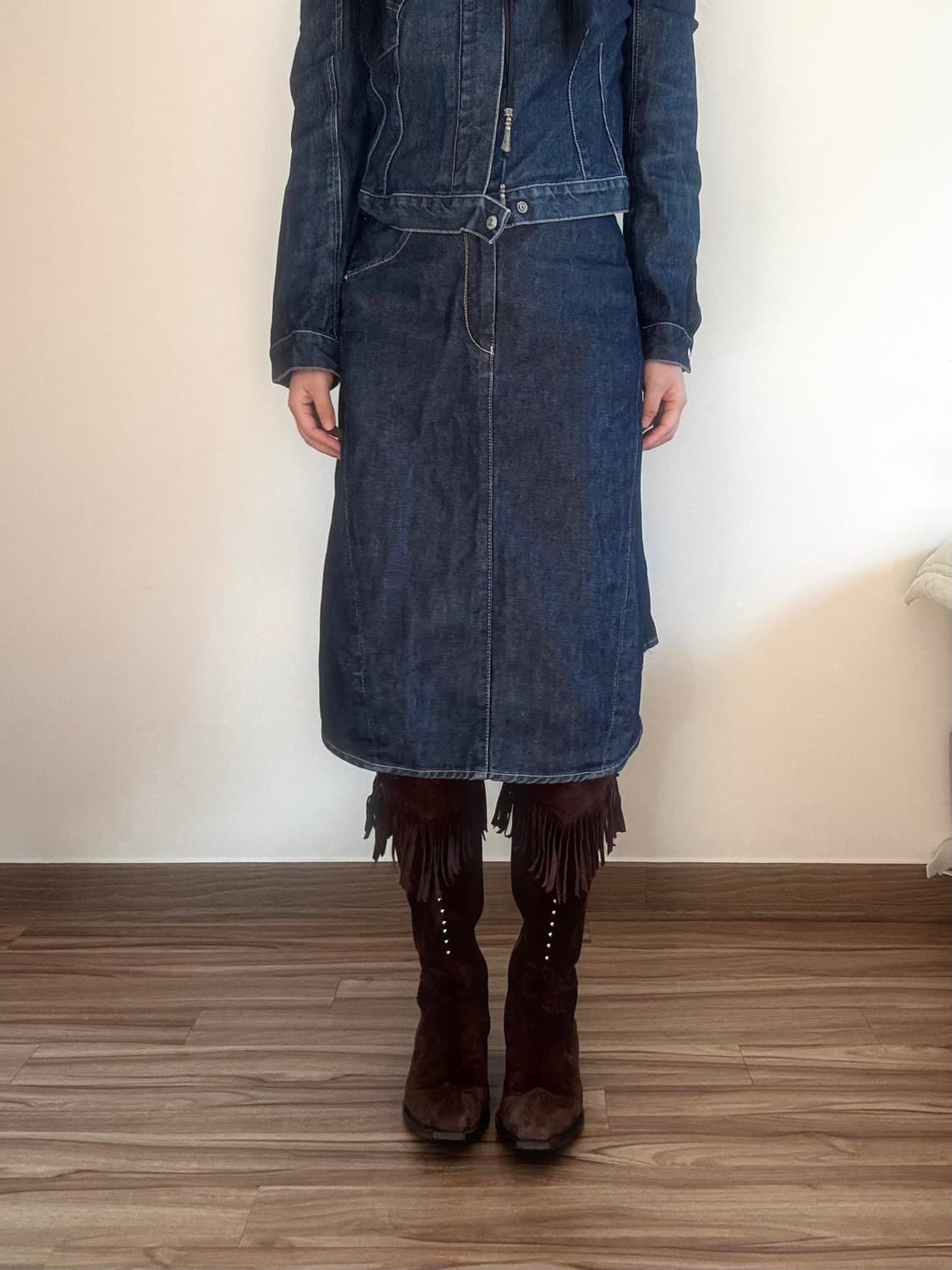 리바이스 데님 미디 플리츠 스커트 상품이미지2