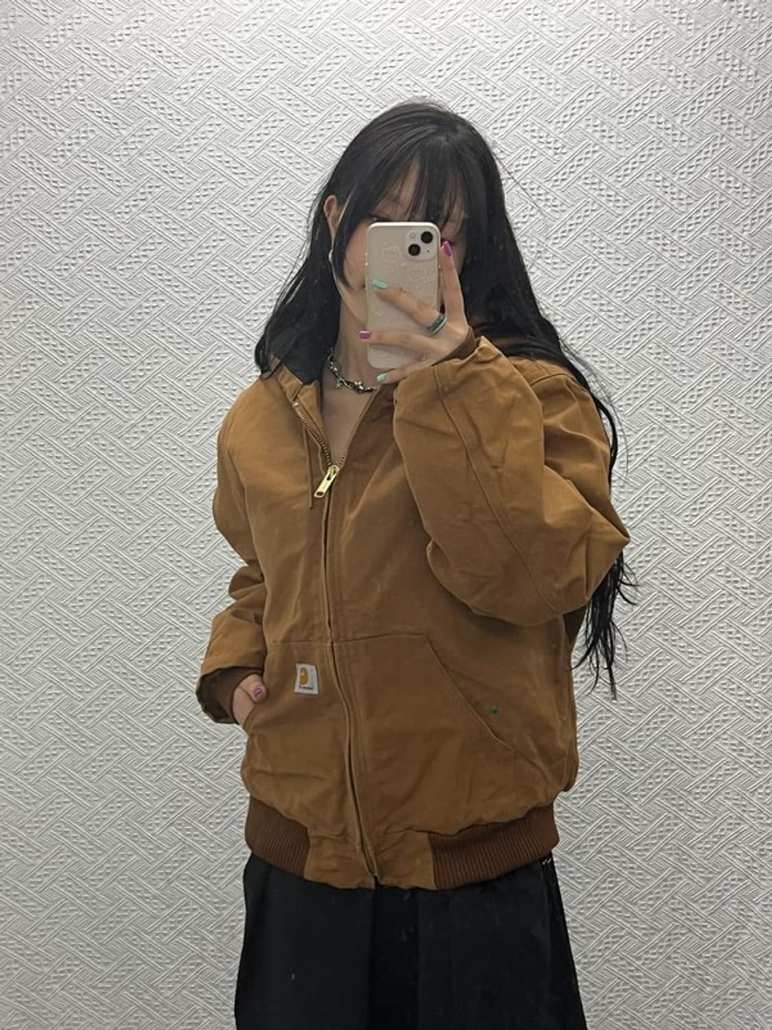 칼하트 올드스쿨 덕액티브 후드 워크 자켓 M C06687 상품이미지2