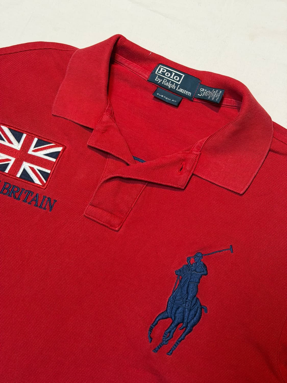 폴로 빅포니 치프키프 그레이트 브리튼 영국 롱슬리브 카라티 레드 상품이미지3