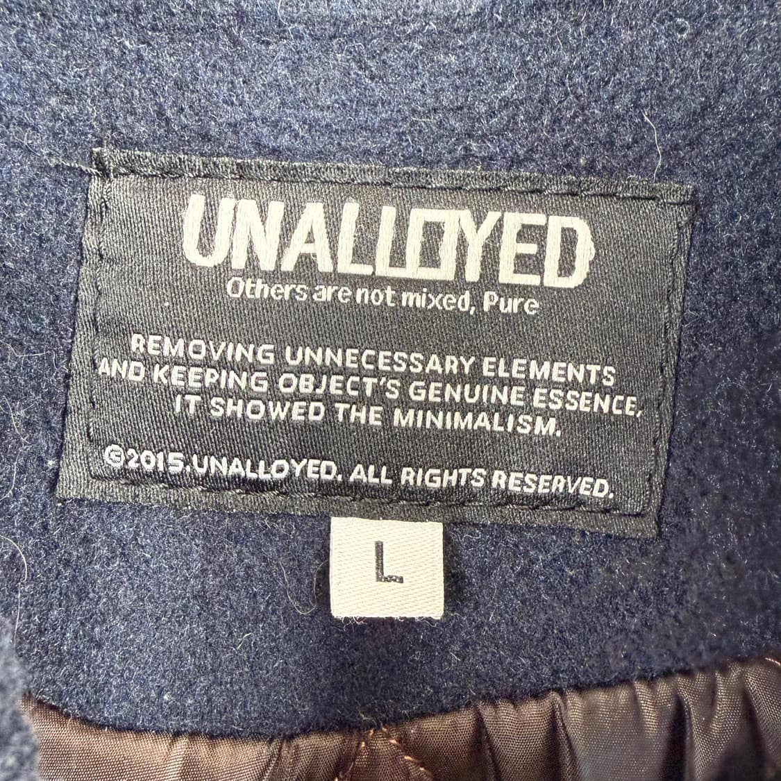 (L) 어널로이드 울 혼방 바시티 자켓 네이비 상품이미지3