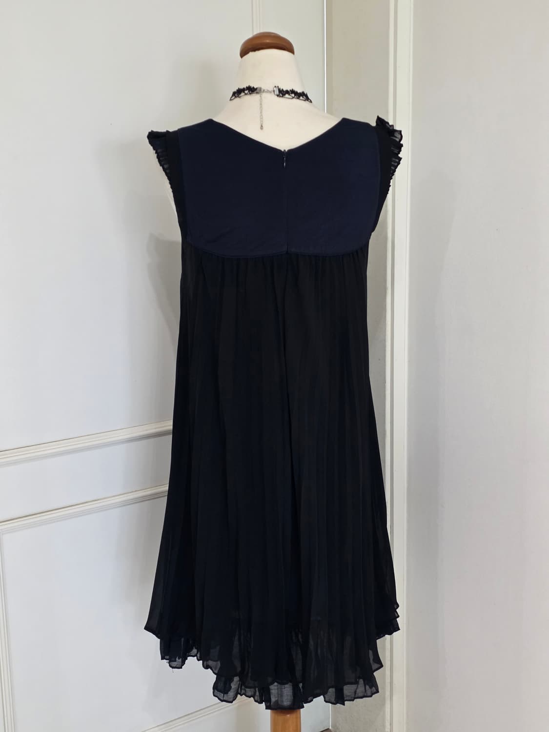 빈티지)블랙 고딕 로리타st 플리츠 y2k페어리레이어드 캉캉 민소매원피스 상품이미지4