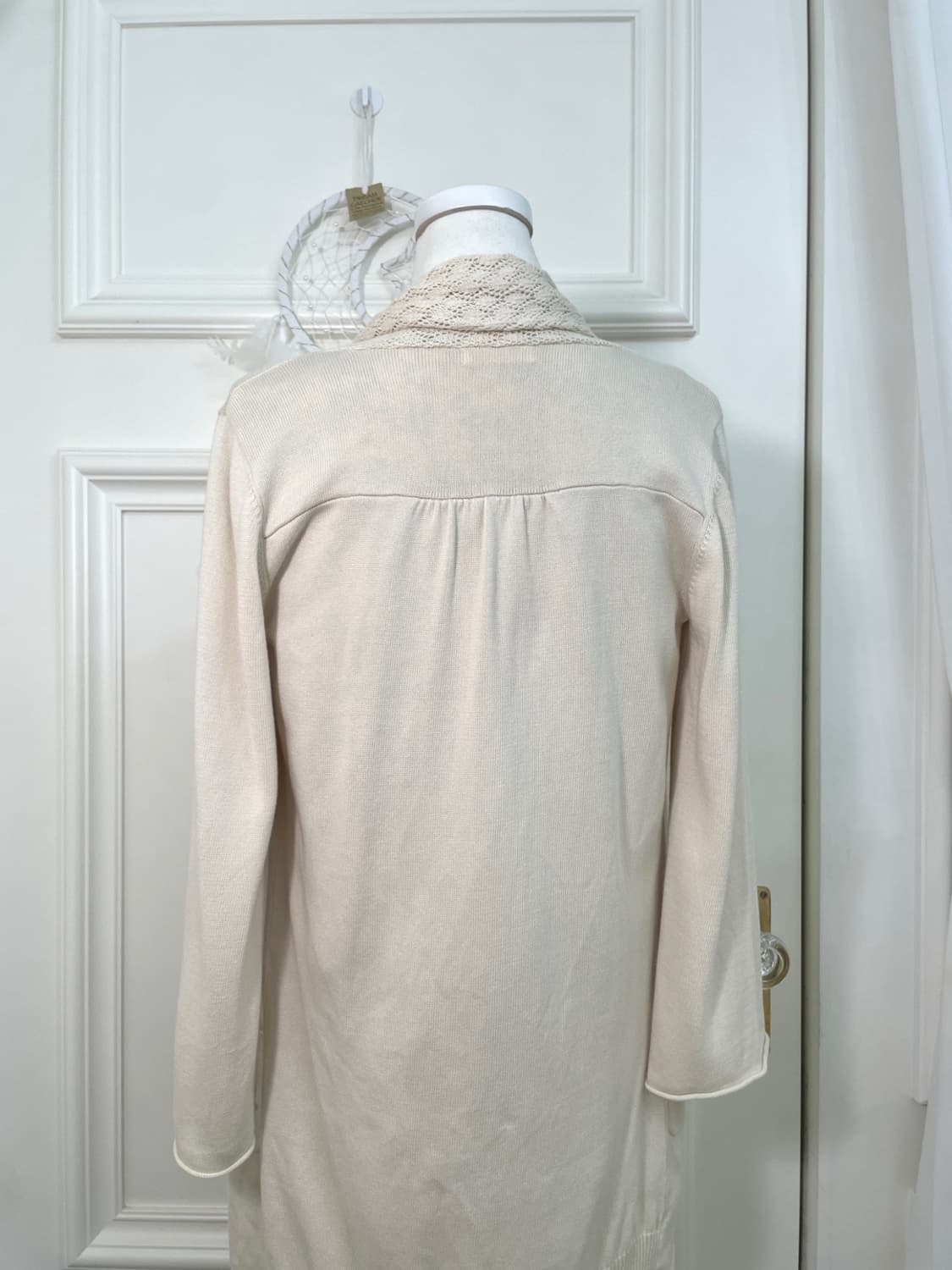 ivory crochet mori loose open cardigan 상품이미지4