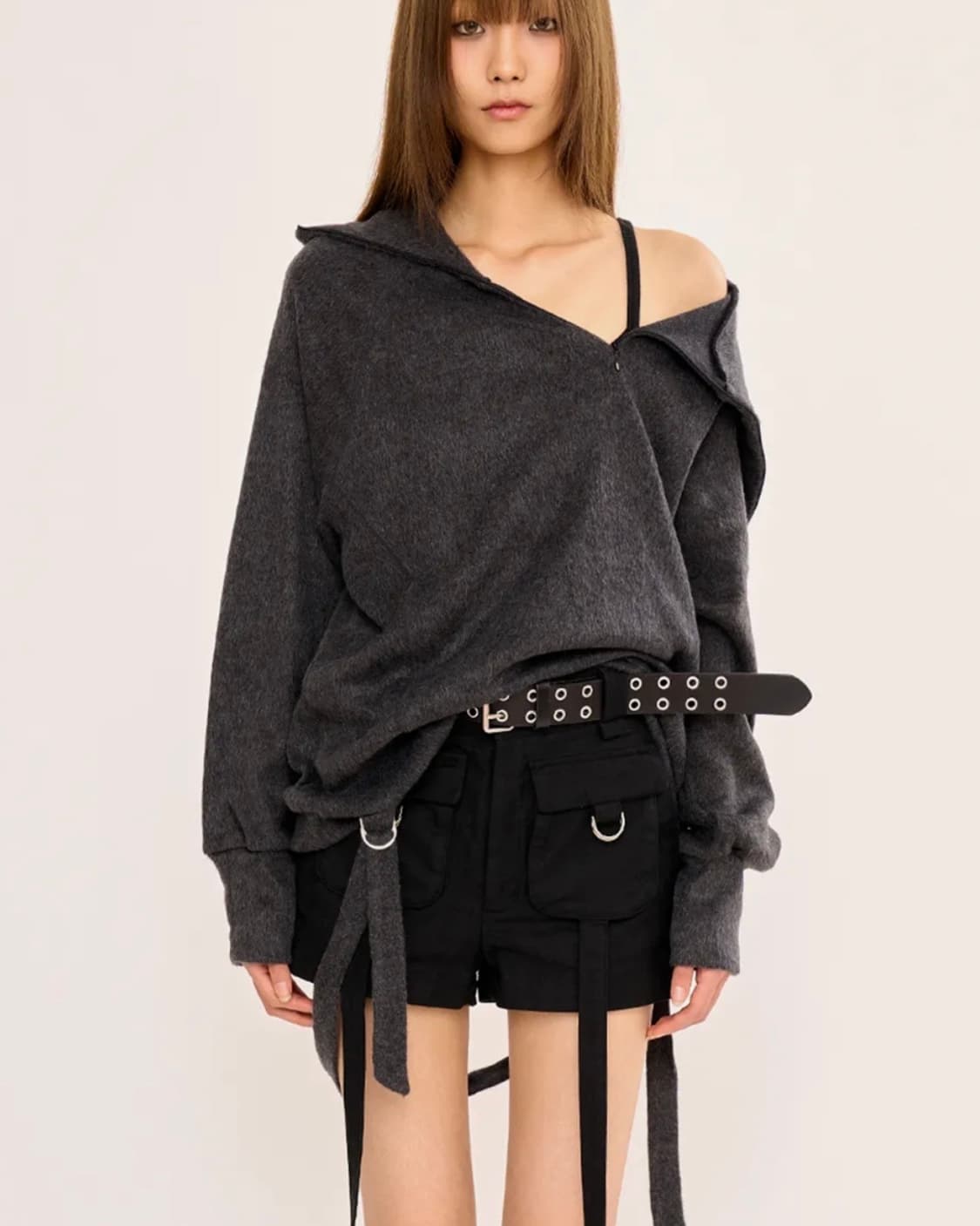 판영 헤어리집슬릿 풀오버 니트 상품이미지1