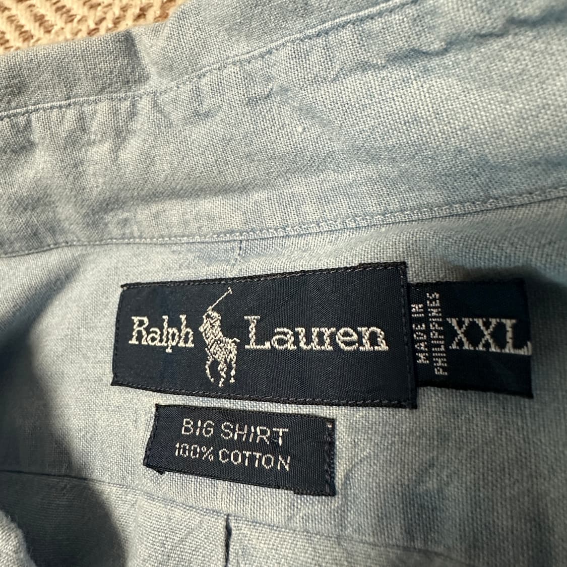 POLO RALPH LAUREN big shirt cotton blue 상품이미지4