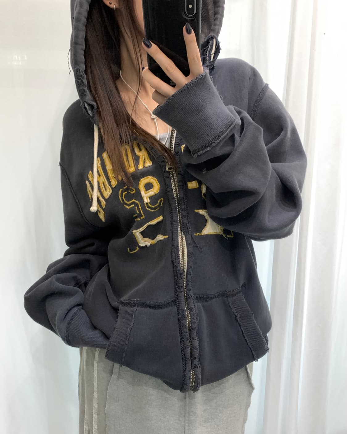 Abercrombie 아베크롬비 그런지로고 후드집업  상품이미지1