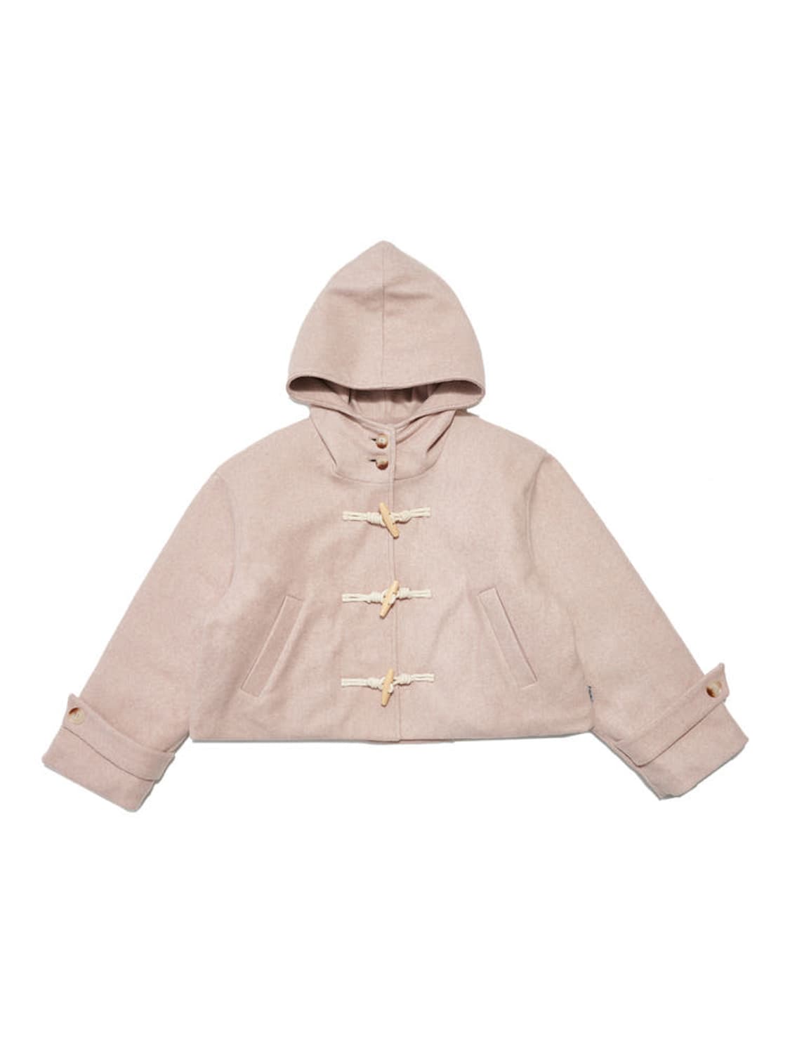 델리센트 더플 후디 하프 코트 y2k 핑크 누빔 숏코트 상품이미지1