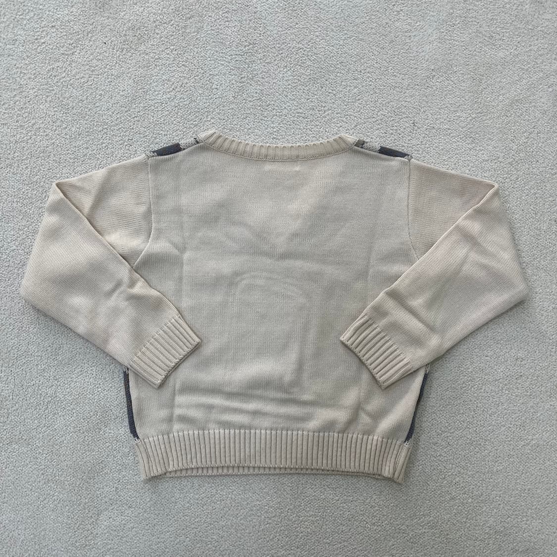 F 빈티지 브이넥 아가일 니트 0324M 상품이미지4