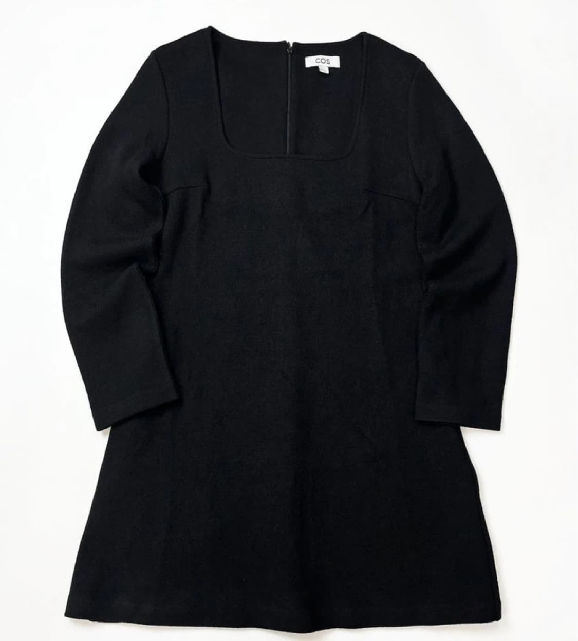 COS 코스 스퀘어넥 울 원피스 블랙 S 55 상품이미지2