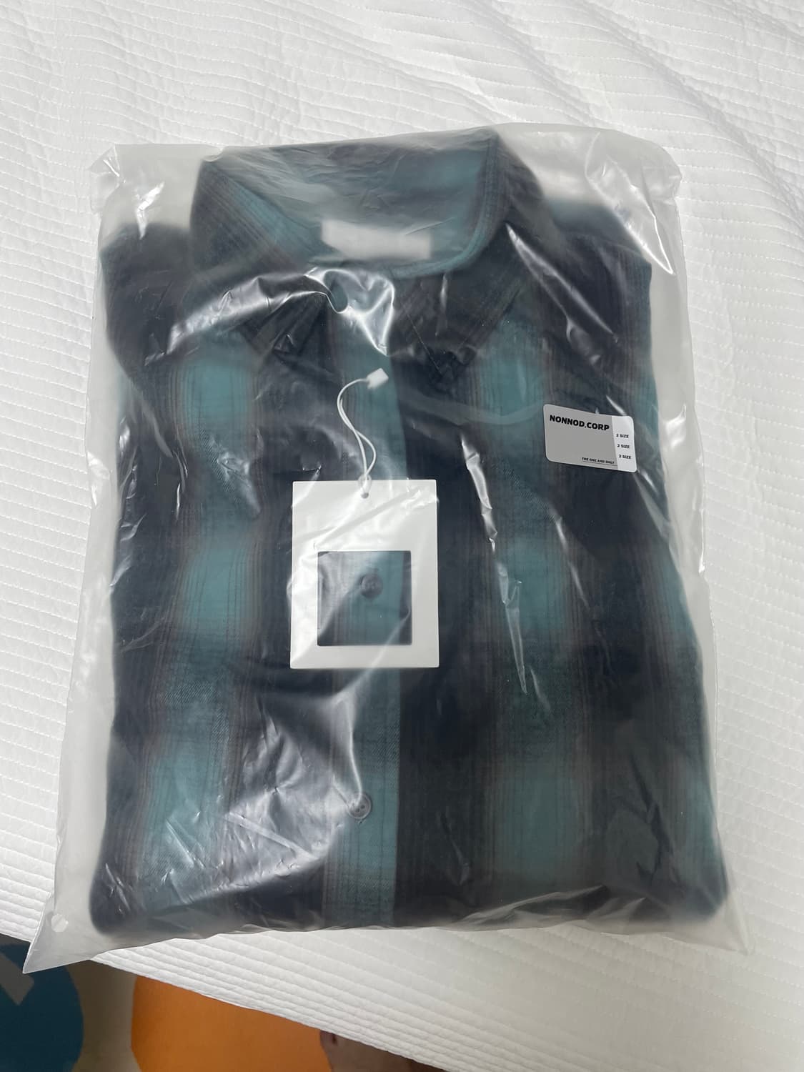 논노드 플렉시블 스트링 체크 셔츠 아쿠아 애쉬 2Size 상품이미지1