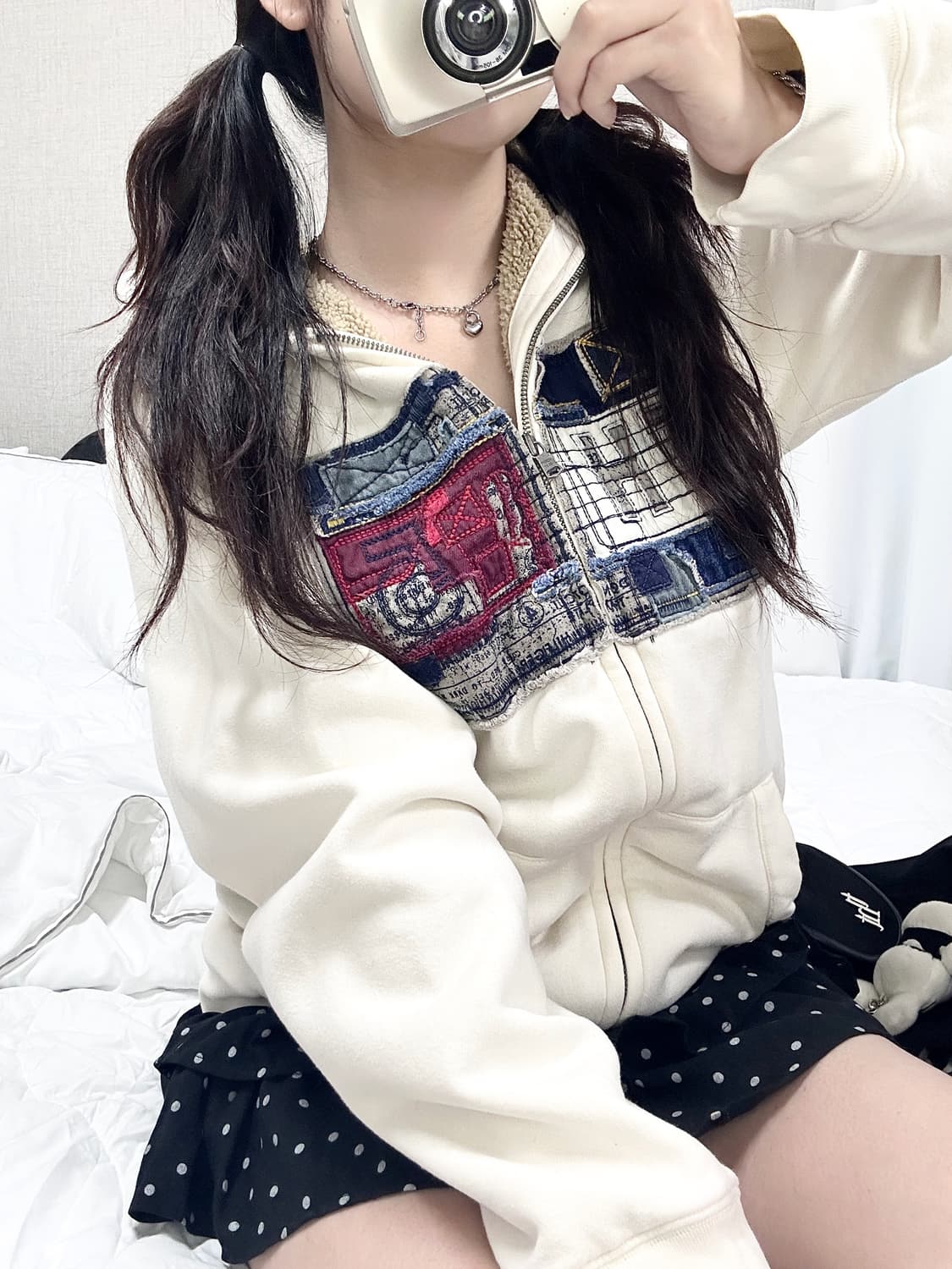 타미힐피거 빅로고 양털 후드집업 상품이미지2