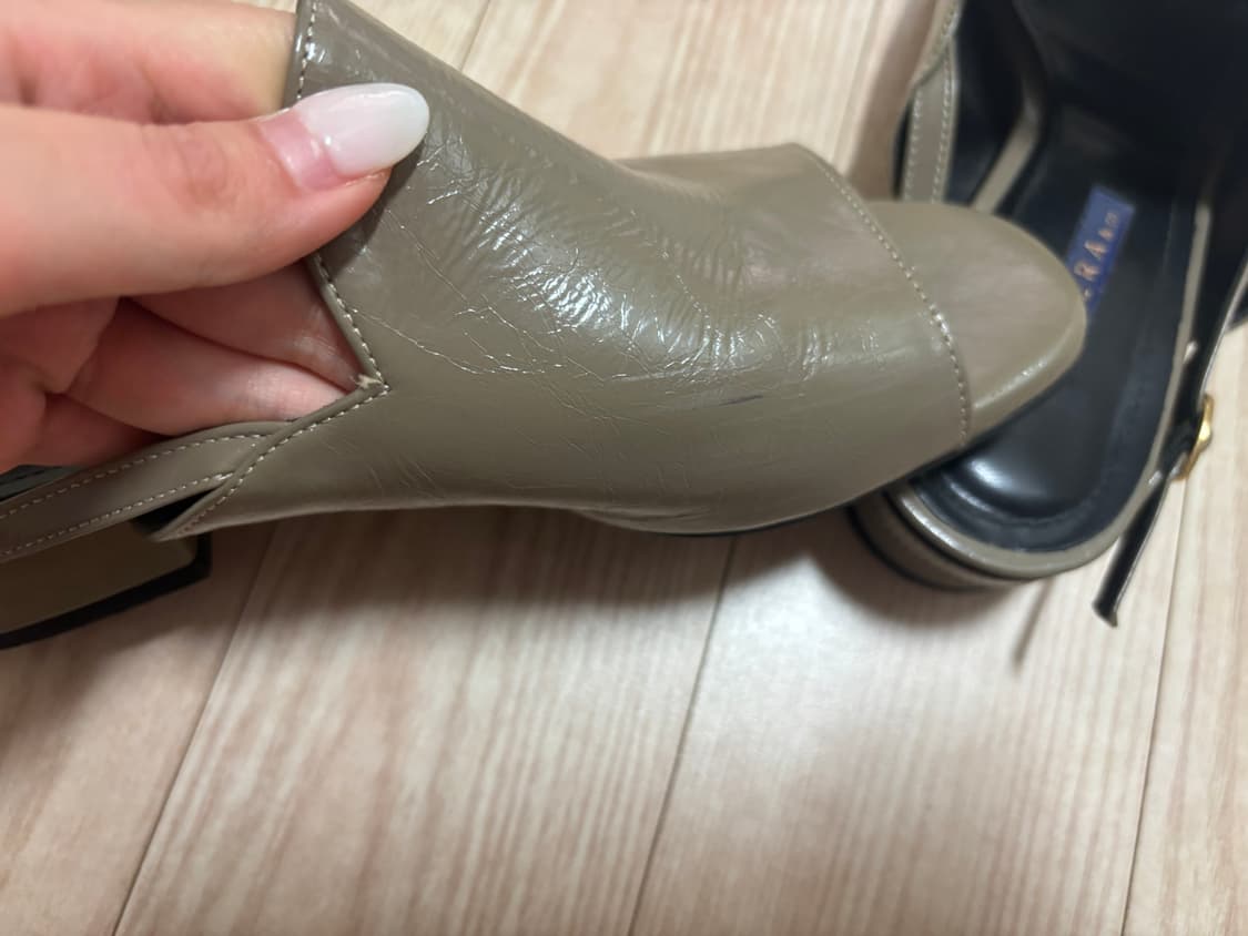 [세라 SAERA] 토오픈 소가죽 샌들 (카키 / 235) 상품이미지5