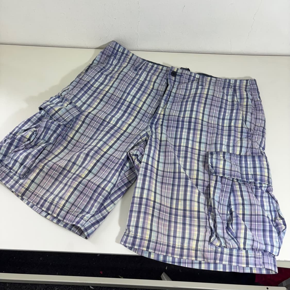 34 XL 타미힐피거 체크 카고 코튼 반바지 상품이미지1