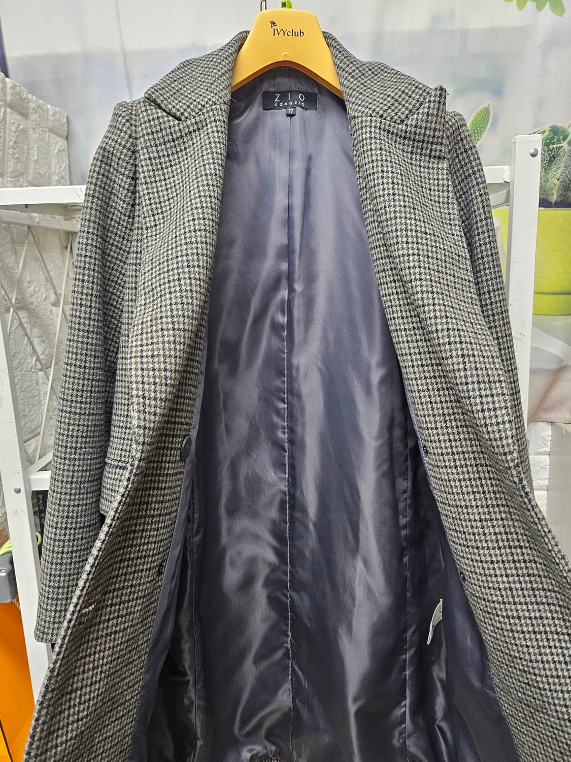 지오송지오 여성 체크 롱코트 66~슬림77 더블코트 AD35 상품이미지5