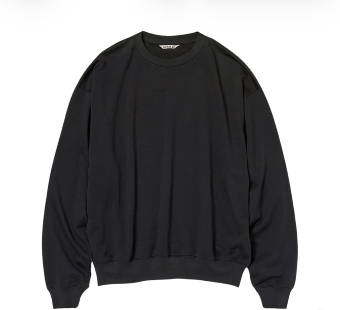 [3] 오라리 엘라스틱 하이게이지 실크 스웨트 셔츠 잉크블랙 상품이미지1