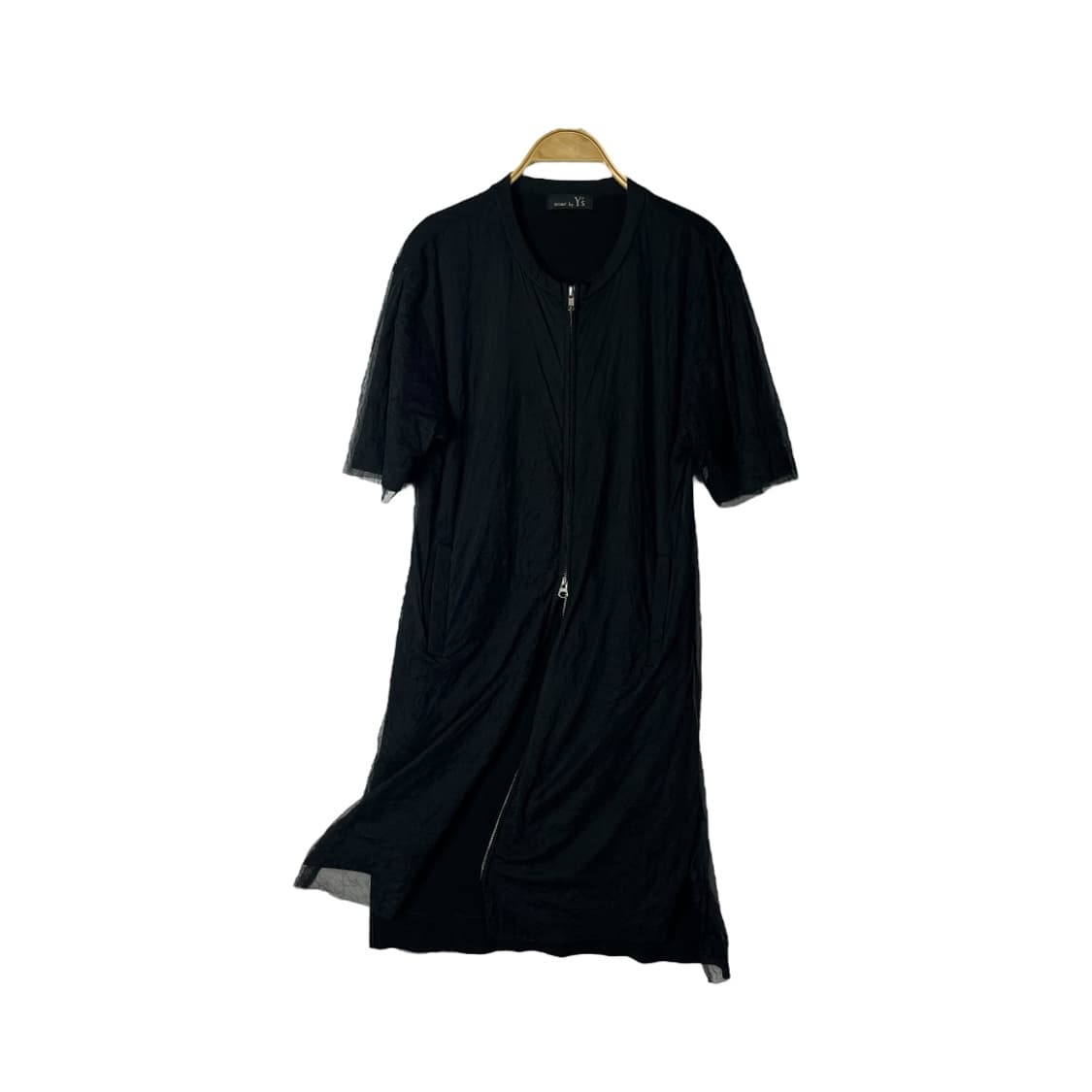 [Yamamoto] 요지야마모토 리스맷 시어 레이어드 집업 원피스 상품이미지1