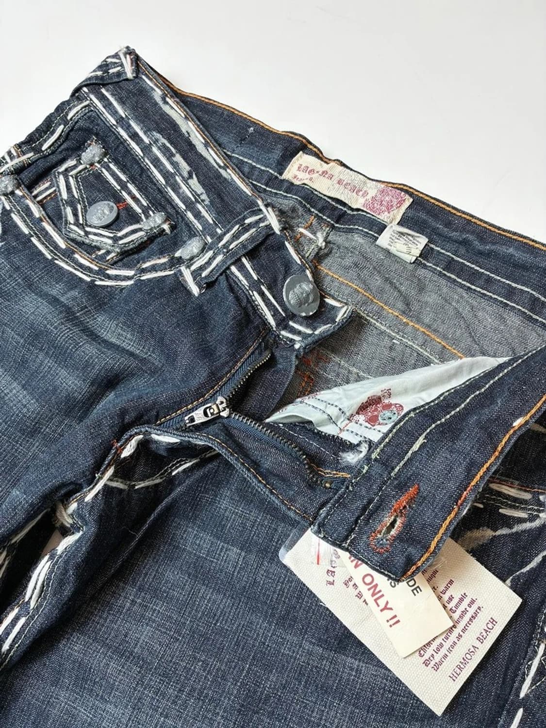 라구나비치 00'sY2K 펑크데드스탁 스티치자수데님팬츠PN88308830 상품이미지6
