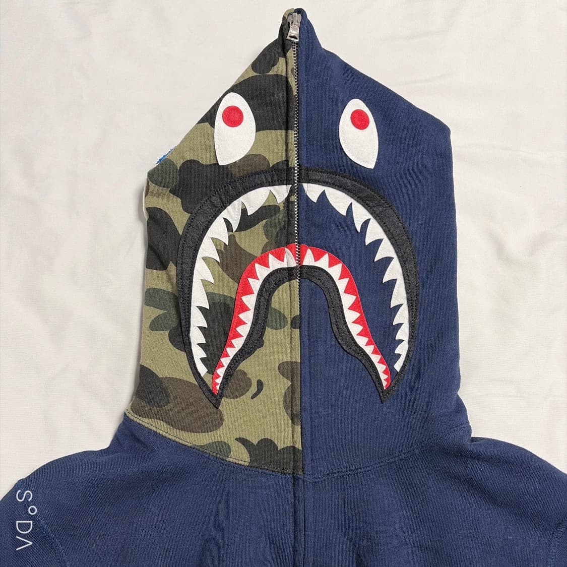 베이프 샤크 후드집업 네이비 카모 M 상품이미지3