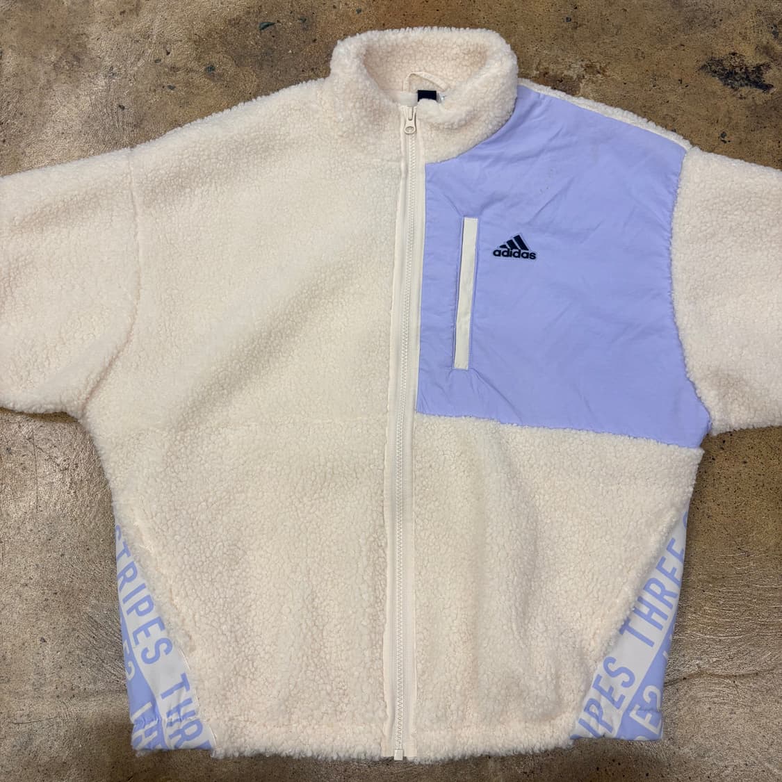 [정품/S] 아디다스 아이보리 뽀글이 플리스 집업 b17 상품이미지3