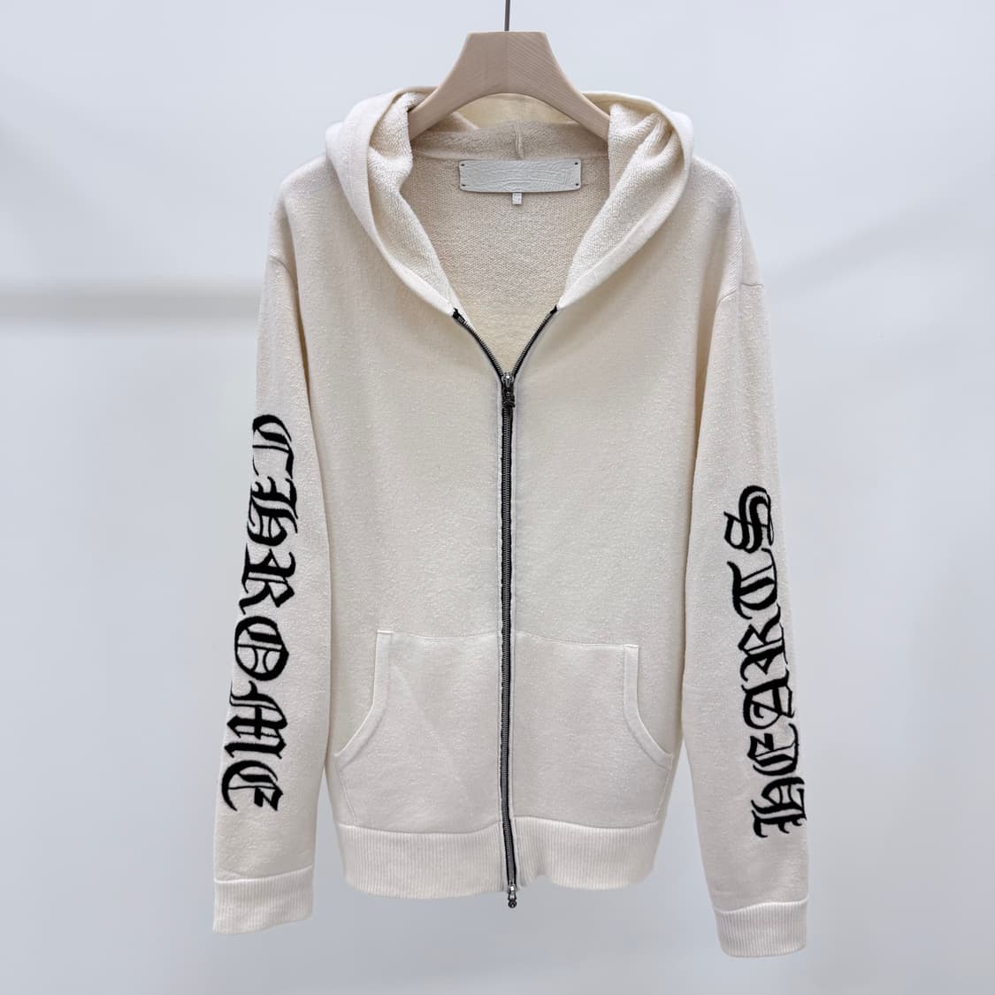 [S급/M] 크롬하츠 캐시미어 후드집업 자켓 아이보리 상품이미지2