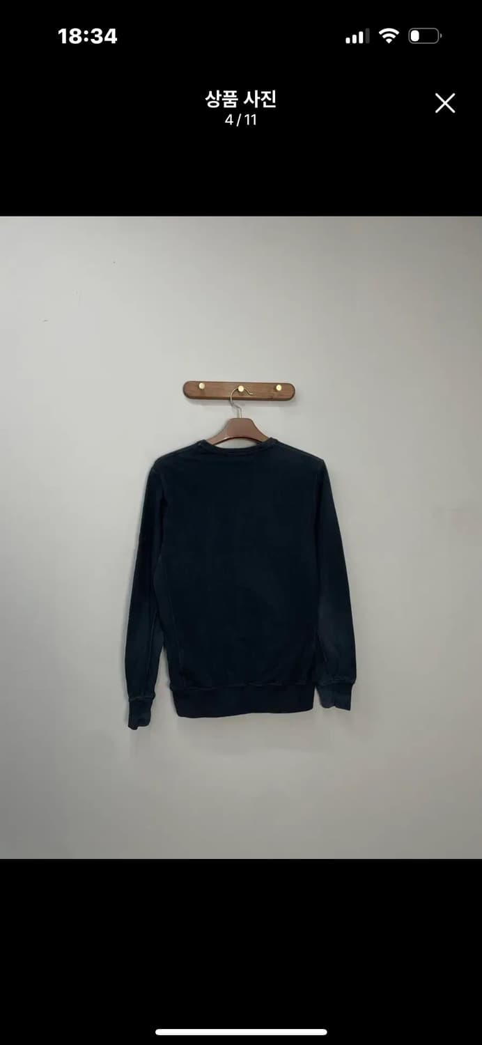 스톤 아일랜드 블랙 크루넥 스웨트셔츠 A3403 상품이미지5