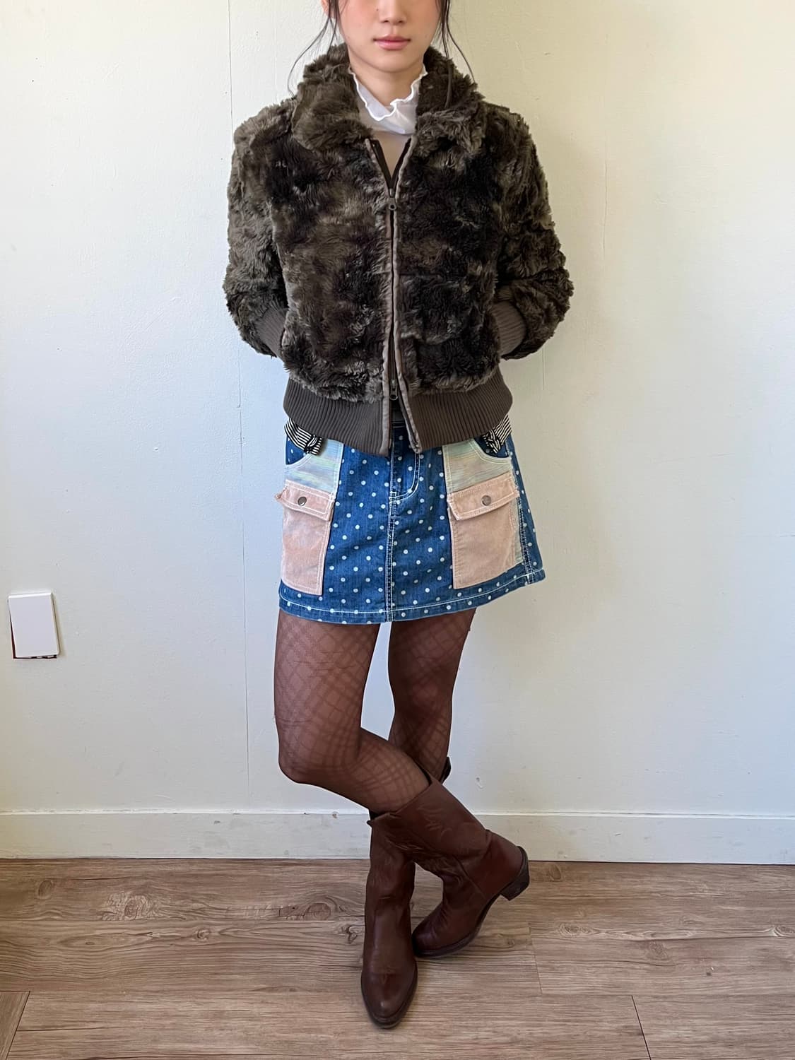 COMME CA ISM 올리브 퍼 자켓 상품이미지6