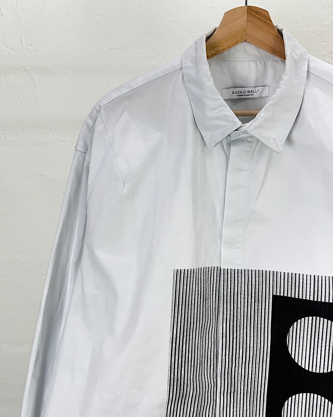 어콜드월 21fw 화이트 프로젝션 오버 셔츠 상품이미지2