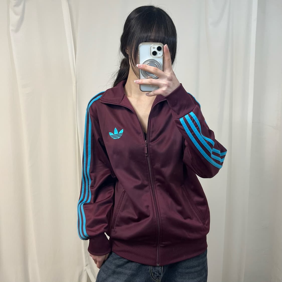 Adidas burgundy Firebird jersey 상품이미지2