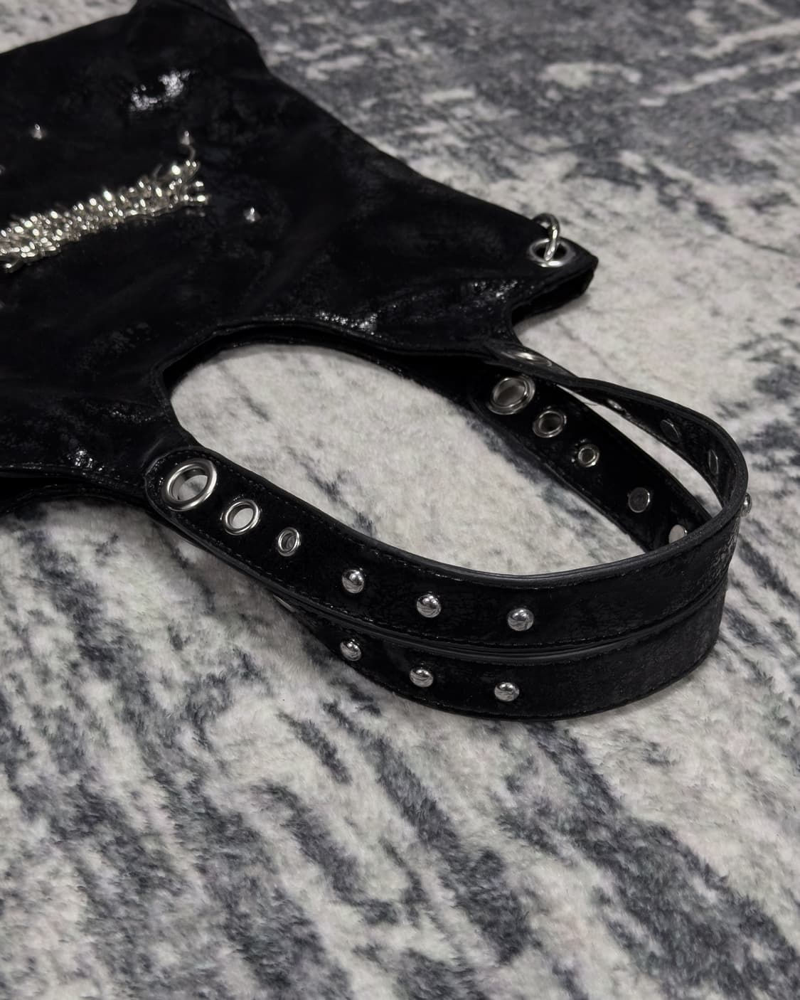 {UNKNOWN} Punk Glossy Studded 2-Way Bag  상품이미지5