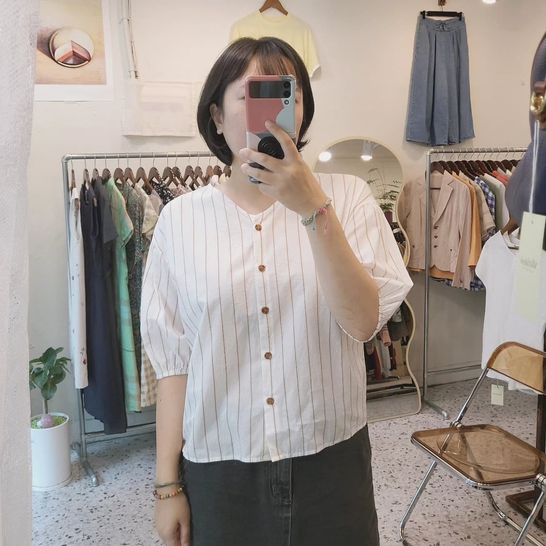 Colza 브이넥 순면 블라우스 상품이미지10