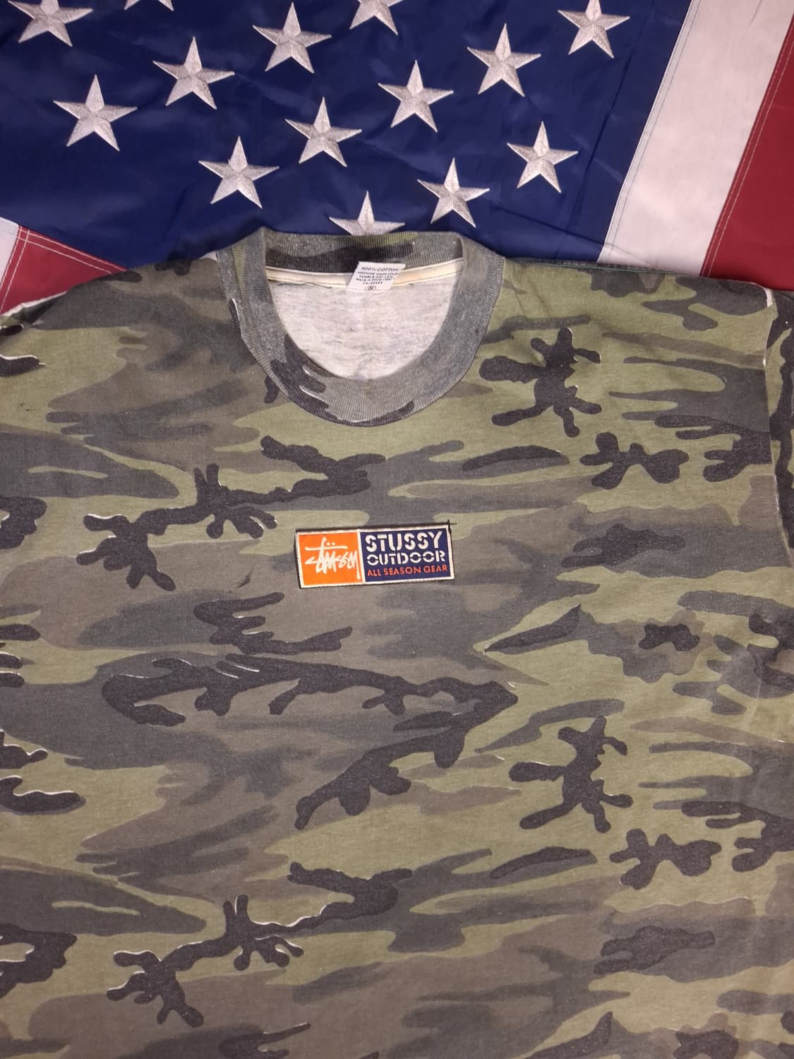 오리지날 90's 스투시 stussy 아웃도어 카모 반팔티  상품이미지2