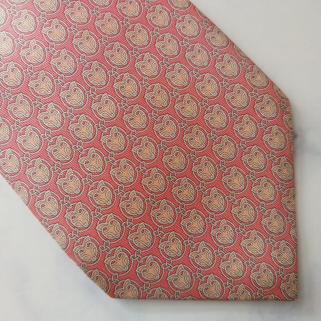 살바토레 페라가모 실크 여우 모티브 넥타이 9cm A+등급 k2019 상품이미지6