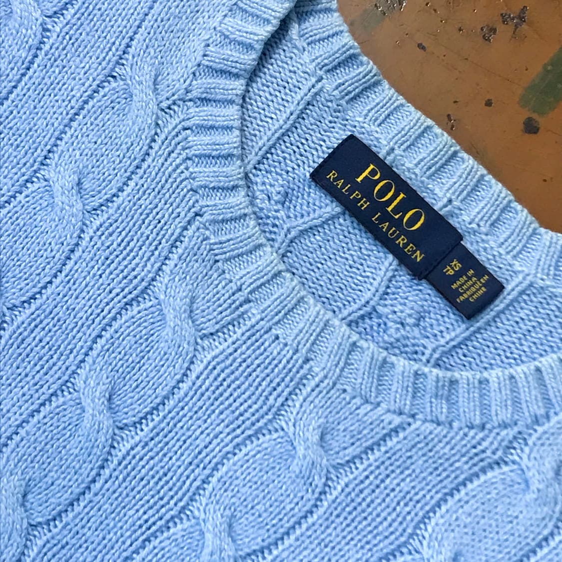 폴로랄프로렌 라이트 블루 케이블 니트 남성 102 105 여성 프리사이즈 상품이미지5
