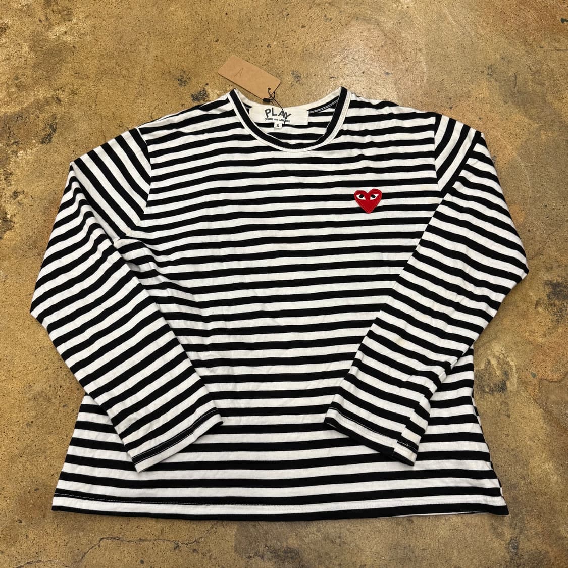 꼼데가르송 스트라이프 검흰 긴팔티셔츠 롱슬리브 상품이미지2